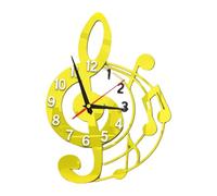 predolo Reloj de Pared Musical de Acrílico Sin, Ideal para Decorar El Dormitorio Escolar, Dorado, Individual