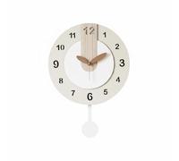 predolo Reloj de Pared Silencioso Redondo Decorativo Madera Acrílico Vidrio Orgánico con Carátula Estratificada y Movimiento Preciso Diseño Calmado y Pulido Adecuado para Sala de Estar Lectura Trabajo