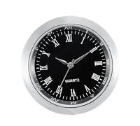 predolo Reloj Inserto para Reparación de Relojes Manualidades con Movimiento Preciso y Borde Dorado Adecuado para Sala de Estar Dormitorio Oficina, Marco Plateado Negro, Individual