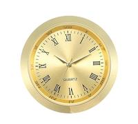 predolo Reloj Inserto para Reparación de Relojes Manualidades con Movimiento Preciso y Borde Dorado Adecuado para Sala de Estar Dormitorio Oficina, Oro, Individual