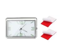 predolo Reloj para Salpicadero de Coche, Miniaccesorios Decorativos, Reloj para SUV, Vehículos, Camiones, Oficinas, Ventilación, Plata Horizontal
