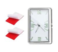 predolo Reloj para Salpicadero de Coche, Miniaccesorios Decorativos, Reloj para SUV, Vehículos, Camiones, Oficinas, Ventilación, Vertical de Plata