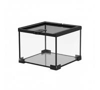 predolo Reptile Terrarium Terrario Acuario Hábitat con Grados Cristal Tapa de Malla Deslizante con Cierre Extra Entradas de Aire Laterales Gestión de, 20-20-15cm