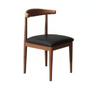 predolo Silla de Cuerno de Buey Diseño Nórdico Silla de Comedor Nórdica Fácil Montaje para Restaurante, Nogal+Negro, Pack Suave