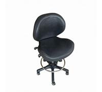 predolo Silla Escritorio Ajustable Costuras Visibles Silla con Ruedas Respaldo Acolchado, Negro, Configuración Alta
