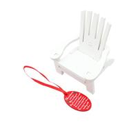 predolo Silla Mecedora en Miniatura, Mueble Colgante para Casa de Muñecas, Modelo de Micro Mueble, Decoración Navideña, Silla de Playa en Miniatura, Blanco