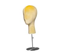 predolo Soporte para Exhibición de Sombreros, Soporte para Exhibición de Cabeza de Maniquí, Base de Metal, Estante para Sombreros Multifuncional, Base de Plata Amarilla