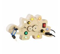 predolo Tablero Ocupado de Madera con Luces LED Basado en Educativo Tablero Sensorial con Luces LED Educativo para Guardería, Tablero+Rompecabezas