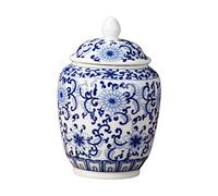 predolo Tarro de cerámica para Jengibre, tarros de, jarrón de Estilo Vintage, Tarro de Jengibre asiático para Bodas, decoración de Mesa, arreglo, Flor Azul