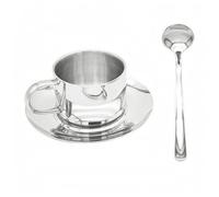 predolo Taza Café Vintage Estilo Retro Taza Acero Inoxidable Resistente Al Óxido Vaso Acero Inoxidable para Hotel, 230ML, Coffee Cup SET