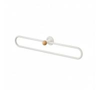 predolo Toallero Giratorio de Nogalino Instalación sin Taladro Toallero de Anilla Multiusos Soporte de Toalla de Pared para Armario, Blanco Crema, Largo