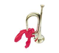 predolo Trompeta de Portátil de Metal con Paño Rojo, 13 Pulgadas, Instrumento Musical de Caballería para Actuaciones, Orquestas Y Espectáculos.