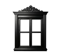 predolo Ventana Medieval Victoriana Tallado Ornamental Ventana Casa Muñecas Rejilla Adorno, Negro