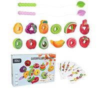 Preescolar de juguete con cordones: kit de práctica de desarrollo, juego de cuerdas interactivo, tablero con formas de colores, paquete de frutas vegetales, paquete de viaje de enseñanza | Los niños m