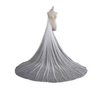 PREETH Boda Velo Suave Catedral de Boda Simple con Accesorios de Velo de Peine 3m / 4m for Novias (Color : Off-White, Size : 400cm)