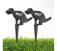 Prefdo Letreros de hierro fundido con texto en inglés «No Pooping Yard Signs», 2 unidades, con texto en inglés «Keep Your Dog Off Grass», «Keep Your Dog Off Grass», «No Peeing or Pooping Dog» para