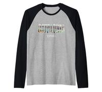 Prefectura de Cataluña España Ciudad Establecido Diseño Vintage Camiseta Manga Raglan