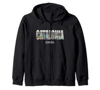 Prefectura de Cataluña España Ciudad Establecido Diseño Vintage Sudadera con Capucha