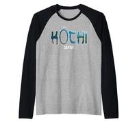 Prefectura de Kochi Japón Ciudad de Japón Vintage Diseño Camiseta Manga Raglan