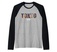 Prefectura de Tokio Japón Tokio City of Tokio, diseño Vintage Camiseta Manga Raglan