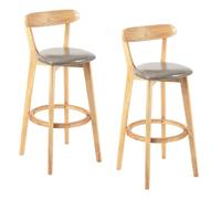 Preferspace Island Taburetes Juego de 2 taburetes de Barra giratorios con diseño ergonómico y Cuero de PU for mostrador de Cocina y Centro de Entretenimiento(Gray,70cm/27.6in)