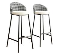 Preferspace Juego de 2 taburetes de Bar de Altura de mostrador con Respaldo, cómodos, tapizados en Piel sintética y con Patas de Metal. Ideales para la Isla de la Cocina y el Bar de casa.