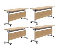 Preferspace Mesa de conferencias Plegable con Ruedas y diseño abatible para reuniones dinámicas, seminarios móviles y sesiones de capacitación en oficinas, aulas y Salas de conferencias.
