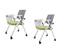 Preferspace Sillas abatibles for Escritorio, sillas Plegables for Sala de conferencias con Marco de Metal for Centro de formación Escolar y cafetería(Green 2ps)