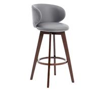 Preferspace Sillas de Bar, Taburetes Isla con Respaldo y Tapicería de Cuero PU, Patas de Madera Maciza, for mostrador de Cocina y Asientos de cafetería(Black 2ps,65cm/25.6in)