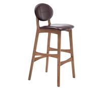 Preferspace Sillas de Bar Taburetes tapizados de Cuero PU con Altura de mostrador con Patas traseras de Madera Maciza for el hogar, Bar y cafetería(Black 2ps,65cm/25.6in)