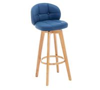 Preferspace Taburetes de Altura for mostrador, taburetes de Bar tapizados con Respaldo y Patas de Madera, pies Antideslizantes for Cocina, Isla, Bar, Oficina(Blue 1ps,72cm/28.3in)