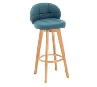 Preferspace Taburetes de Altura for mostrador, taburetes de Bar tapizados con Respaldo y Patas de Madera, pies Antideslizantes for Cocina, Isla, Bar, Oficina(Green 1ps,62cm/24.4in)