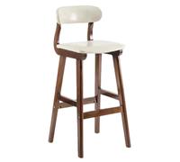 Preferspace Taburetes de Bar con Altura de mostrador, sillas de Bar de Cocina con Respaldo y Patas de Madera Maciza, diseño ergonómico for Comedor con Isla de Cocina(White 1ps,72cm/28.3in)