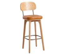 Preferspace Taburetes de Bar con Altura de mostrador, taburetes de mostrador tapizados de Cuero PU con Respaldo Curvo ergonómico y Patas de Madera Maciza(Blue 2ps,75cm/29.5in)