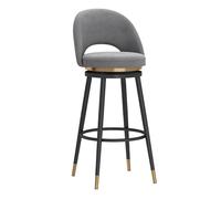 Preferspace Taburetes de Bar, taburetes giratorios de Altura de mostrador con Asiento y reposapiés de Terciopelo, taburetes for Isla de Cocina/Bar en casa/cafetería(Gray 1ps,75cm/29.5in)