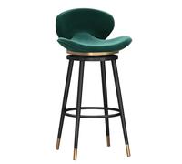 Preferspace Taburetes giratorios de Bar con Asiento de Terciopelo, Patas metálicas, tapizados y con reposapiés for el Bar o Comedor de casa.(Green 1ps,75cm/29.5in)