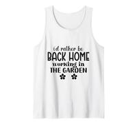 Prefiero Estar de Vuelta a casa Trabajando en el jardín Introvertido Camiseta sin Mangas