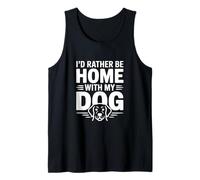 Prefiero Estar en casa con mi Perro Divertido Amante de Las Mascotas Camiseta sin Mangas