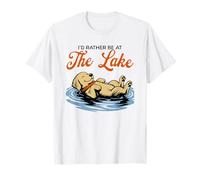 Prefiero Estar en el Lago Funny Floating Dog Summer Camiseta