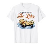 Prefiero Estar en el Lago Funny Floating Dog Summer Camiseta gráfica económica