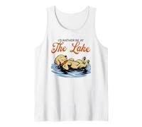 Prefiero Estar en el Lago Funny Floating Dog Summer Camiseta sin Mangas