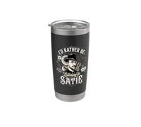 Prefiero estar escuchando a Satie Vaso térmico de acero inoxidable de doble pared