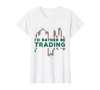 Prefiero Estar operando con gráficos de Velas Crypto Traders Camiseta gráfica económica, Mujer, Blanco, M