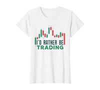 Prefiero Estar operando - Trader de día para inversores de criptomonedas Camiseta gráfica económica, Mujer, Blanco, XS