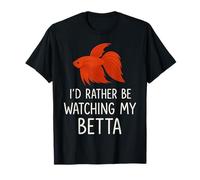 Prefiero Estar Viendo a mi pez Betta Divertido Siamés luchando Camiseta