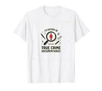 Prefiero Estar Viendo documentales sobre crímenes Reales Camiseta, Hombre, Blanco, 4XL