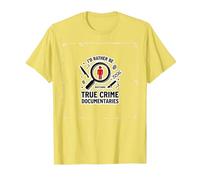 Prefiero Estar Viendo documentales sobre crímenes Reales Camiseta, Hombre, Limón, M
