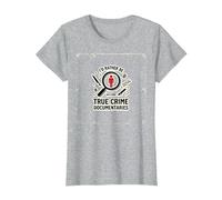 Prefiero Estar Viendo documentales sobre crímenes Reales Camiseta, Mujer, Gris Jaspeado, M