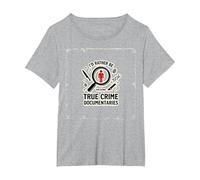 Prefiero Estar Viendo documentales sobre crímenes Reales Camiseta, Mujer Tallas Grandes, Gris Jaspeado, 4XL Grande