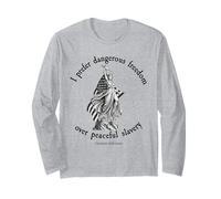 Prefiero Libertad peligrosa Jefferson Vintage 1776 América Manga Larga